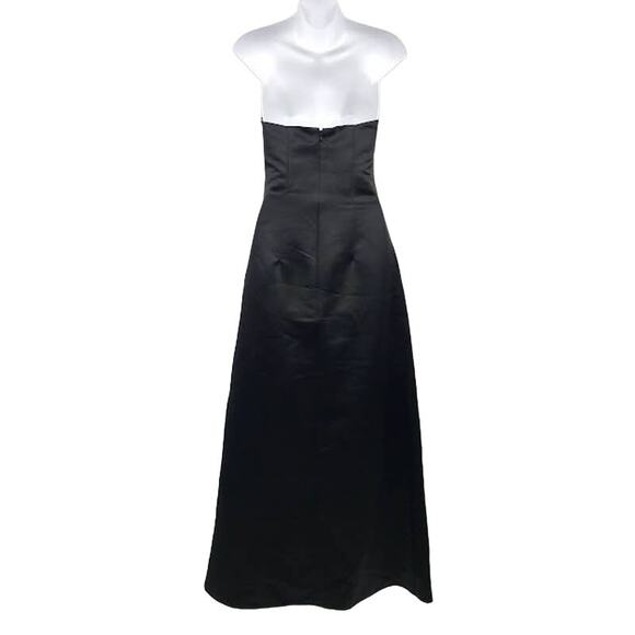 VTG Jessica McClintock Gunne Sax Colorblock Strapless Dress Y2K Geometric Satin - Picture 2 of 5
